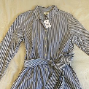 NWT J.Crew black and white pinstripe dress